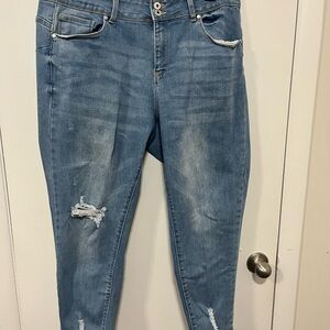 Women's Blue Distressed Jeans